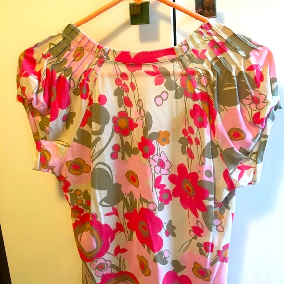 Red and Pink Floral Boho-Style Stefanel Blouse - Picture 2 of 11